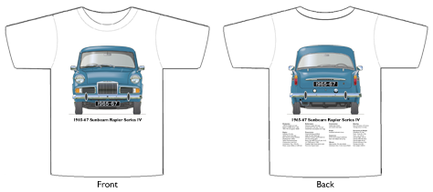 Sunbeam Rapier Series IV 1965-67 T-shirt Front & Back